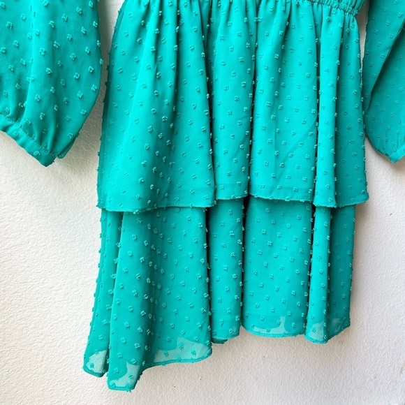 Yumi Kim Class Act Dress in Green Jewel Emerald Swiss Dot Sz L - Picture 9 of 15